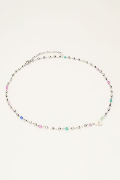 Necklace with heart and green beads | My Jewellery