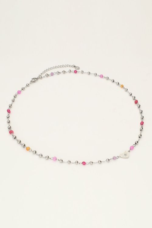 Necklace with heart and pink bead | My Jewellery