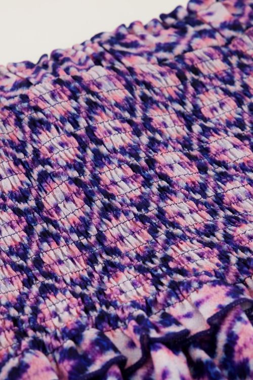 Blue smock skirt with pink print | My Jewellery