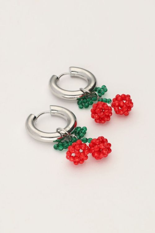 Earrings with red beads cherry | My Jewellery