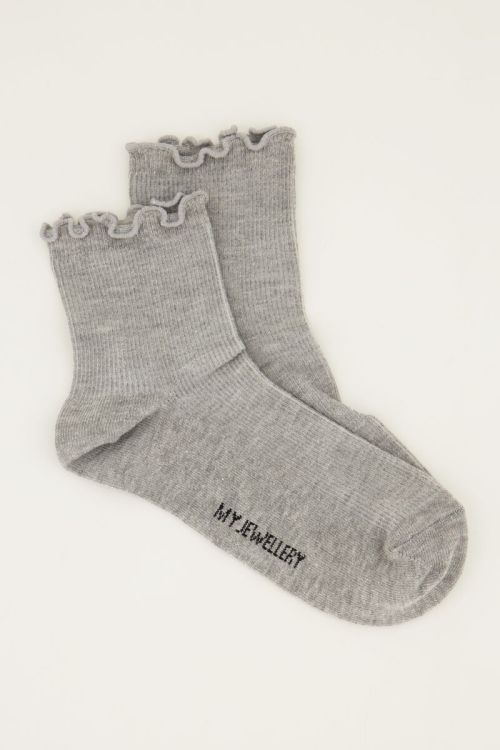 Red and gray socks set with ruffle | My Jewellery