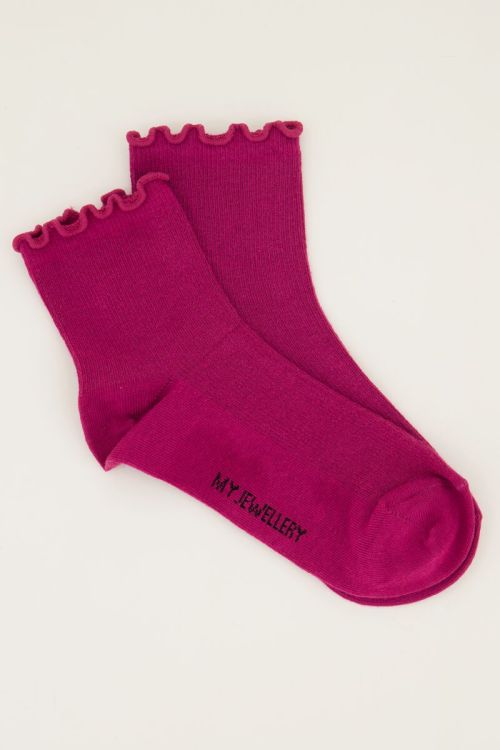 White and purple socks set with ruffle | My Jewellery