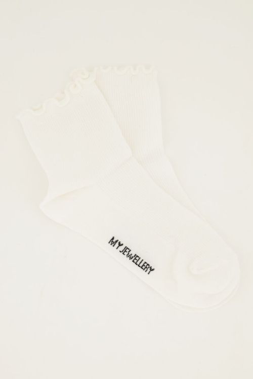 White and purple socks set with ruffle | My Jewellery