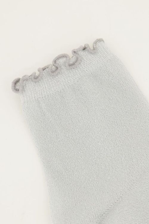 Silver socks with lurex and ruffle | My Jewellery
