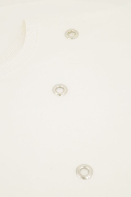 White sleeveless top with decorative rings  | My Jewellery