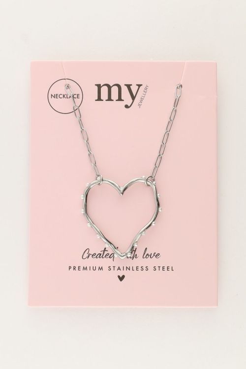 Link chain with open heart and pearls | My Jewellery