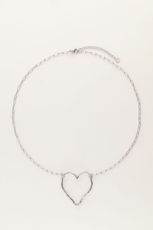 Link chain with open heart and pearls | My Jewellery