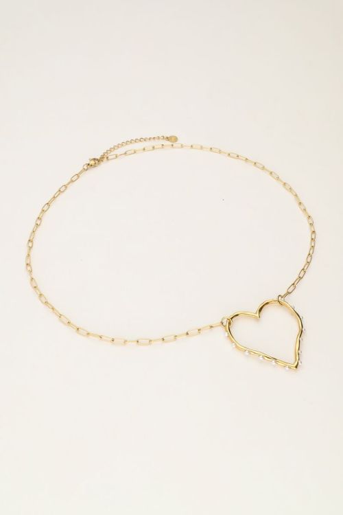 Link chain with open heart and pearls | My Jewellery