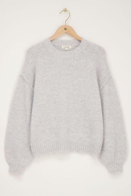grey oversized jumper with balloon sleeves | My Jewellery