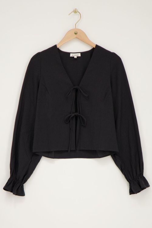 Black striped blouse with bows | My Jewellery