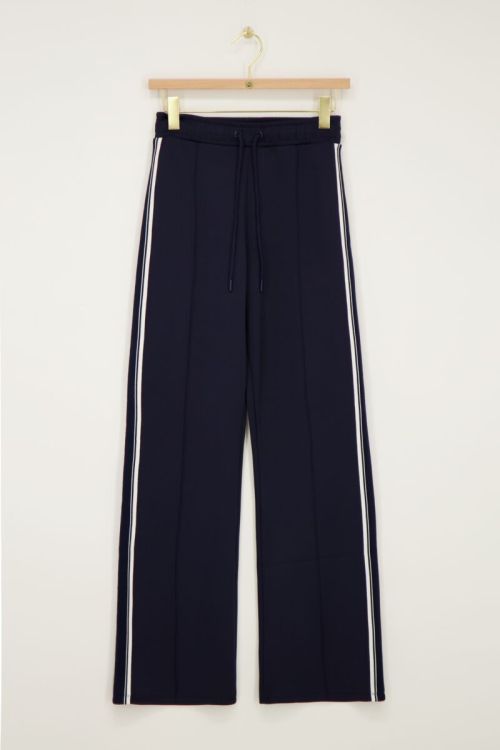 Dark blue trousers with side stripe | My Jewellery