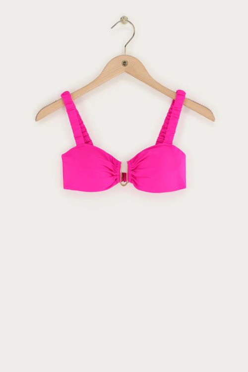 Haut de maillot de bain bandeau rose néon 