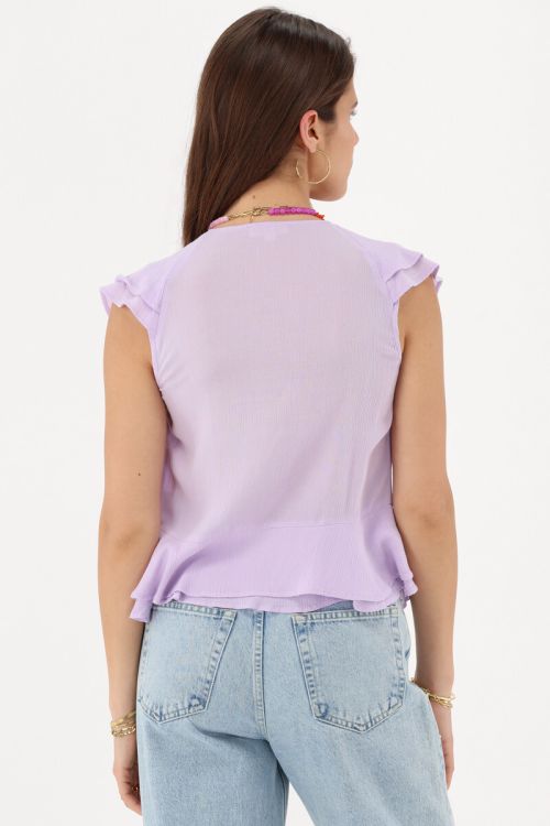 Lilac ruffle top with bow | My Jewellery