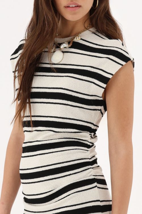 Beige striped midi dress | My Jewellery