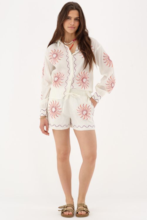 White embroidery sun shorts | My Jewellery