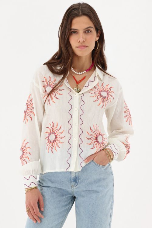 White embroidery blouse with sun detail | My Jewellery