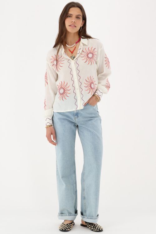 White embroidery blouse with sun detail | My Jewellery