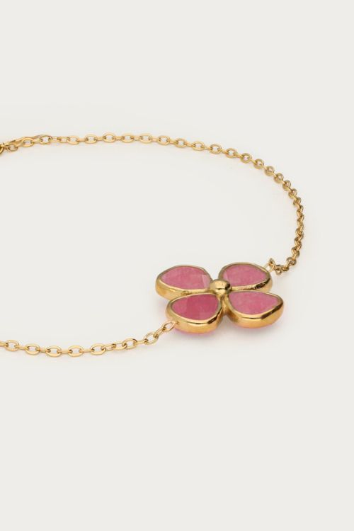 Botanical bracelet with pink clover | My Jewellery