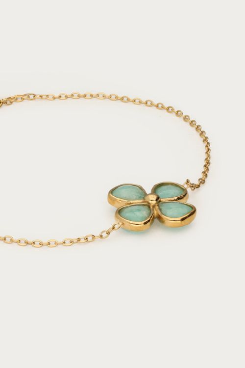 Botanical bracelet with light blue clover | My Jewellery