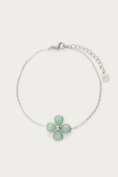 Botanical bracelet with light blue clover | My Jewellery