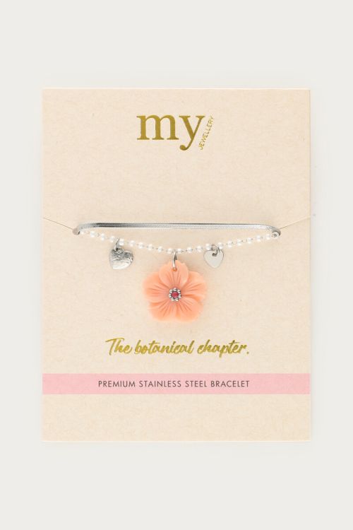 Botanical double bracelet with peach flower | My Jewellery