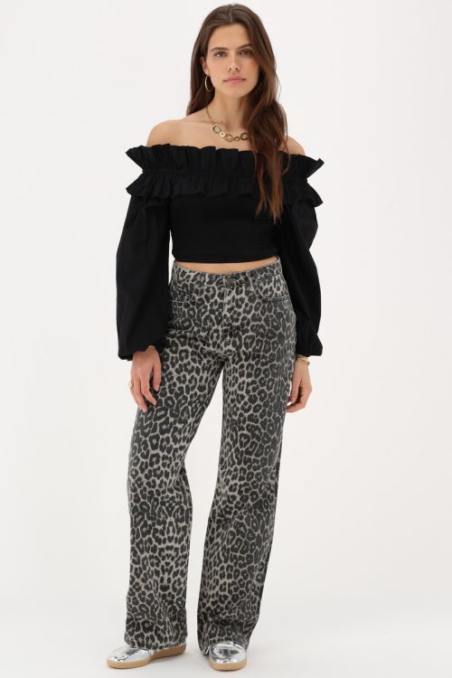 Panther print wide leg jeans | My Jewellery