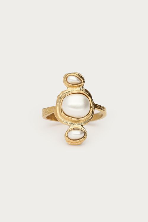 Ring with vertical faux pearls | My Jewellery