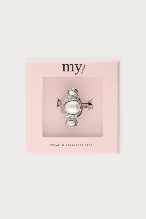Ring with vertical faux pearls | My Jewellery