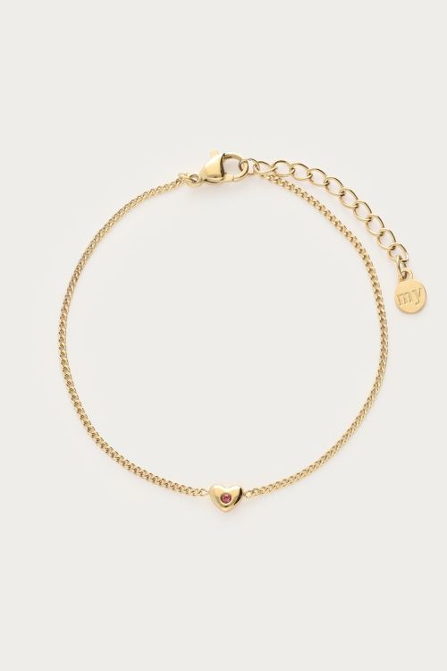 Bracelet with mini heart & rhinestone | My Jewellery