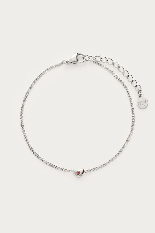 Bracelet with mini heart & rhinestone | My Jewellery