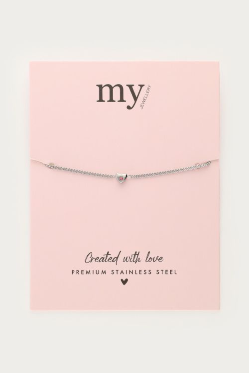 Bracelet with mini heart & rhinestone | My Jewellery