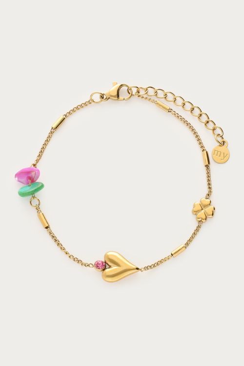 Bracelet with clover & heart | My Jewellery