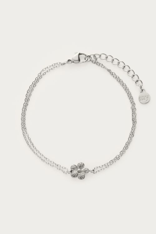 Bracelet with double chain & flower | My Jewellery