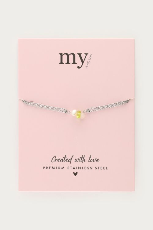 Bracelet with double chain & freshwater pearl stones | My Jewellery
