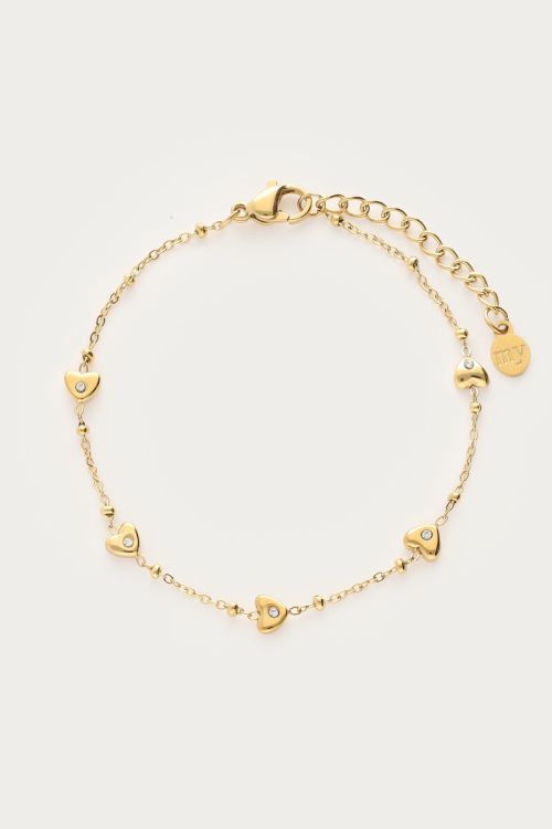 Bracelet with mini hearts with rhinestones | My Jewellery