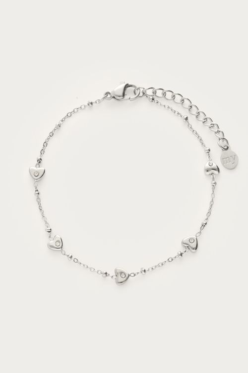 Bracelet with mini hearts with rhinestones | My Jewellery