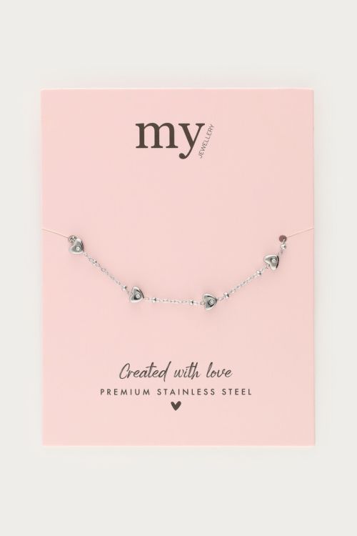Bracelet with mini hearts with rhinestones | My Jewellery