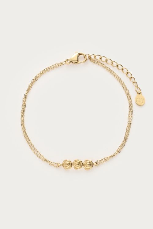Bracelet with double chain & three roses | My Jewellery