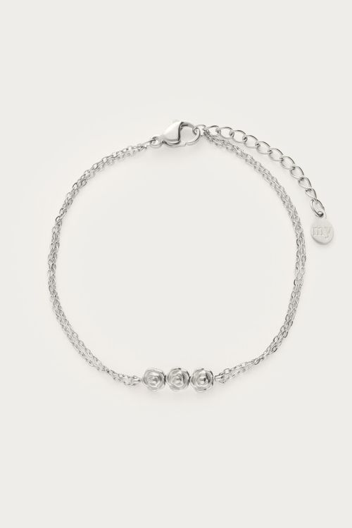Bracelet with double chain & three roses | My Jewellery