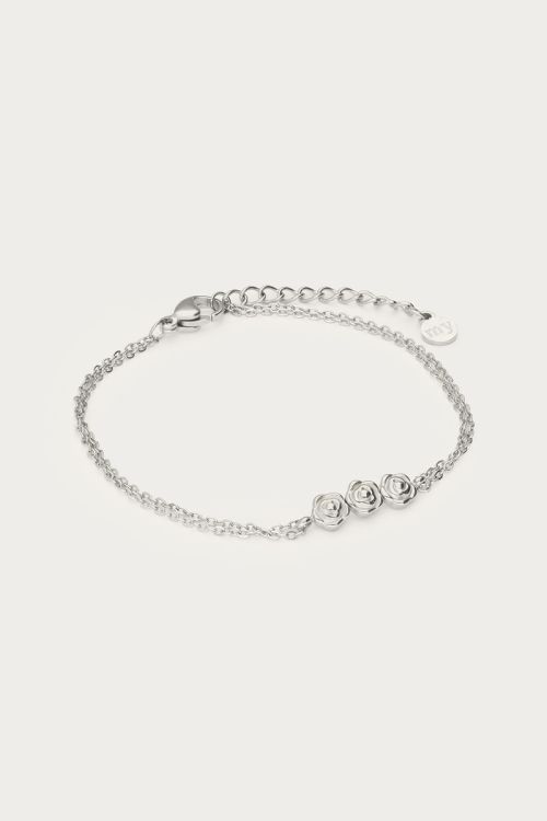 Bracelet with double chain & three roses | My Jewellery