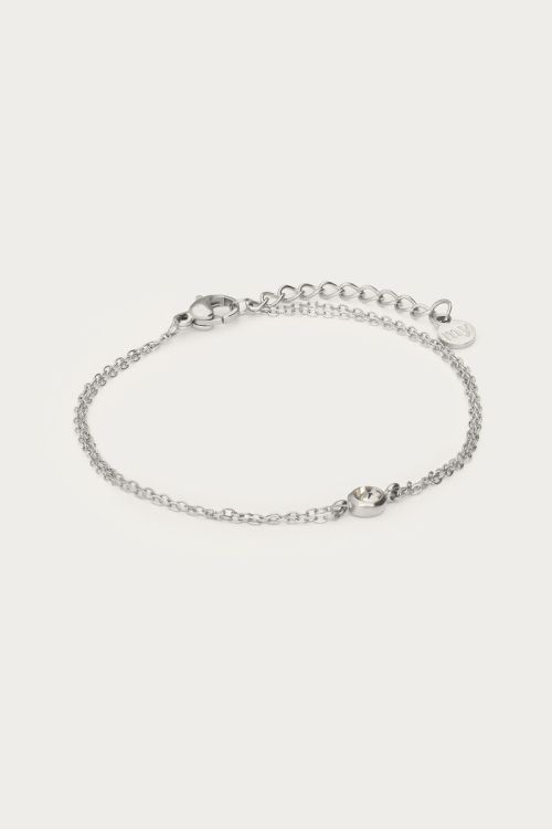 Bracelet with double chain & rhinestone | My Jewellery