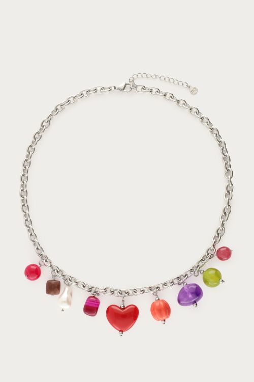 Link chain with multicolor charms | My Jewellery