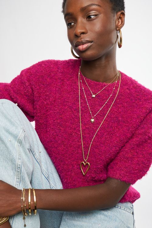 Long necklace with open heart 