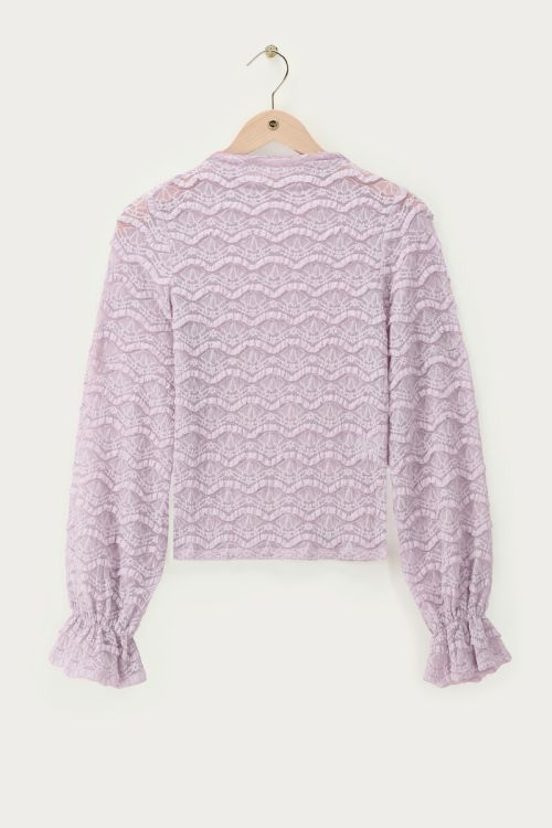 Lilac lace top with trumpet sleeves | My jewellery