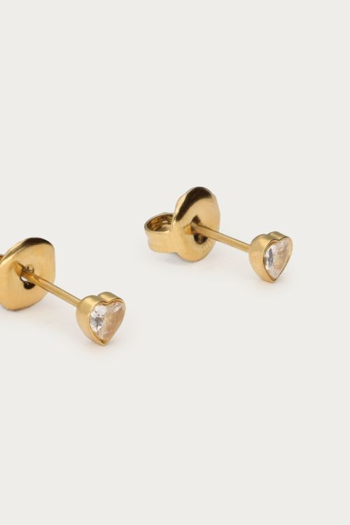 Studs with transparent rhinestone heart | My Jewellery