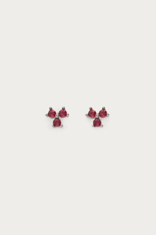 Studs with pink triple rhinestones | My Jewellery