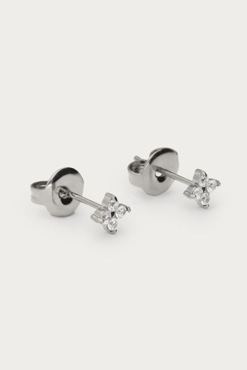 Studs clover with transparent rhinestones | My Jewellery