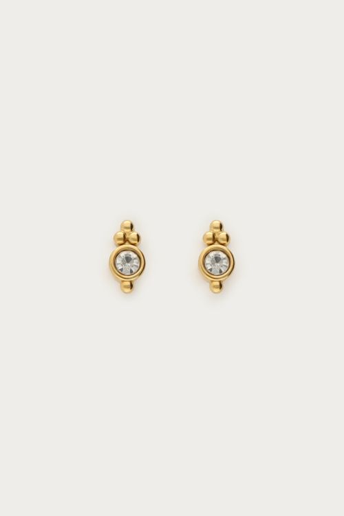Studs with transparent rhinestone dots | My Jewellery