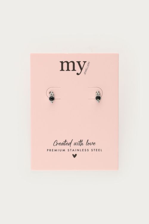 Studs with black rhinestone dots | My Jewellery