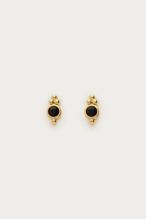 Studs with black rhinestone dots | My Jewellery